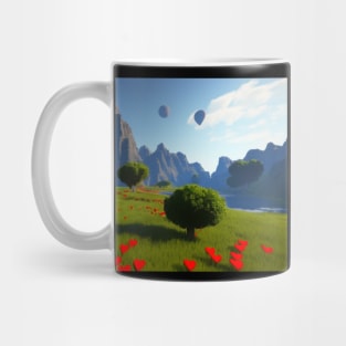 Valentine Wall Art - The place where hearts grow - Unique Valentine Fantasy Planet Landsape - Photo print, canvas, artboard print, Canvas Print and T shirt Mug